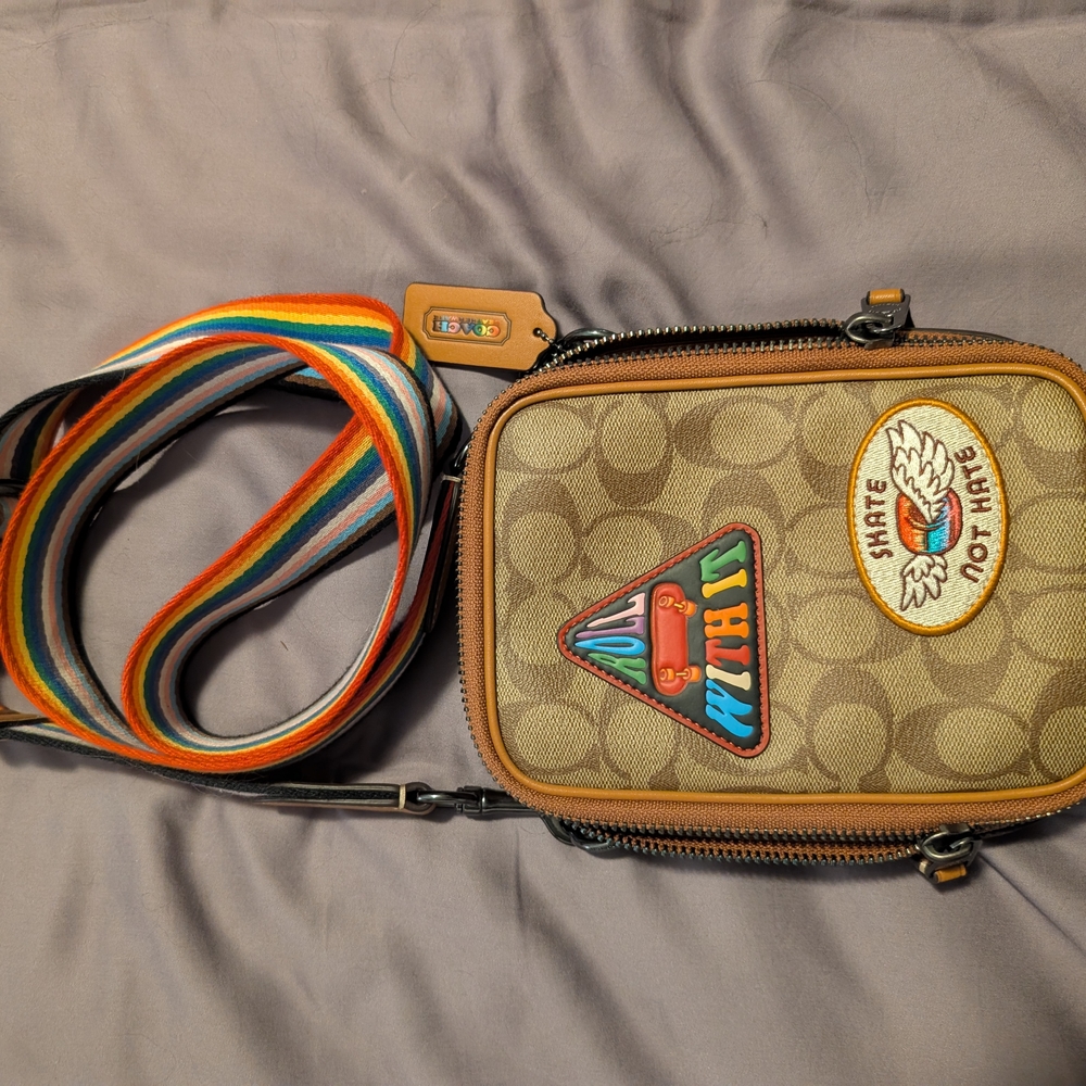 Colorful Crossbody Bag with Patches